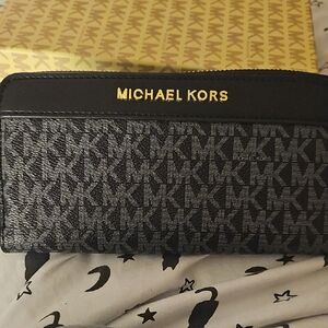 Michael Kors Black and Gray Wallet
